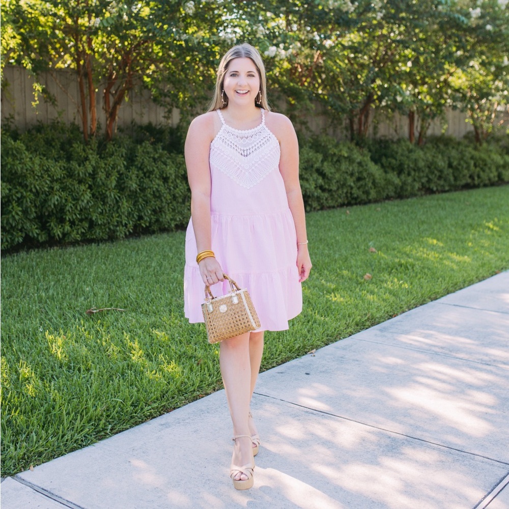 Lilly Pulitzer Britt Seersuckerer Stripe Halter Dresss